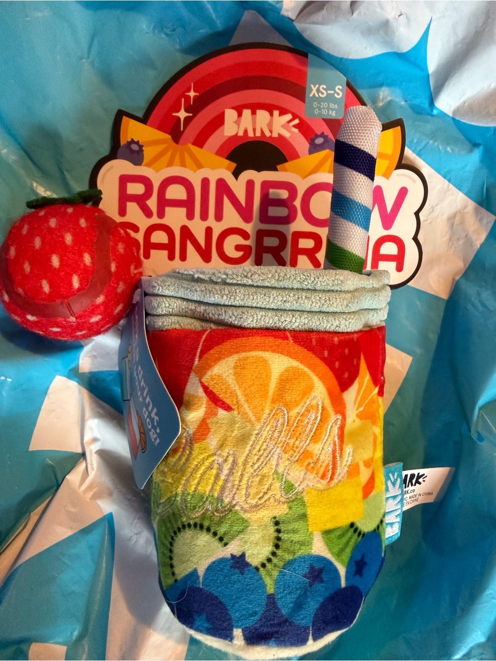 BarkBox Rainbow Sangrrria Dog Toy